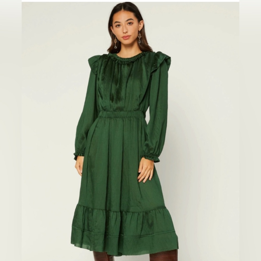 Emerald Green Current Air Long Sleeve Dress Size Medium EUC